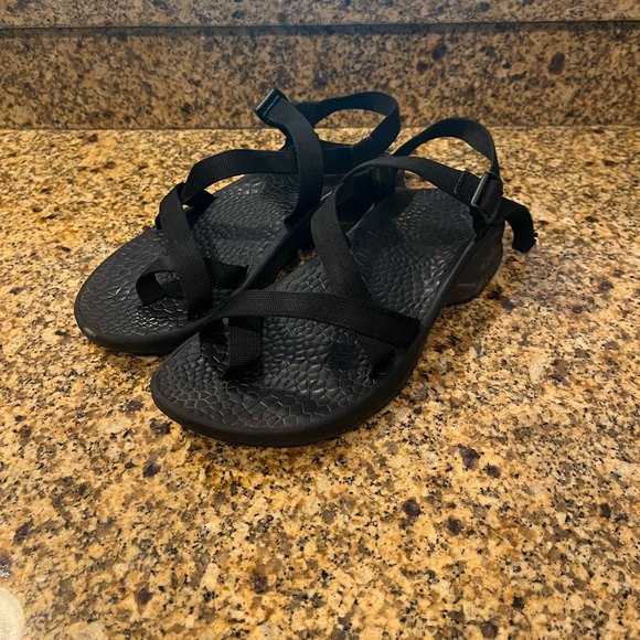 Chaco Other - CHACO Men's Classic Black Toe Loop Sandals Shoes Hiking Size 12 ZX Eco-tread